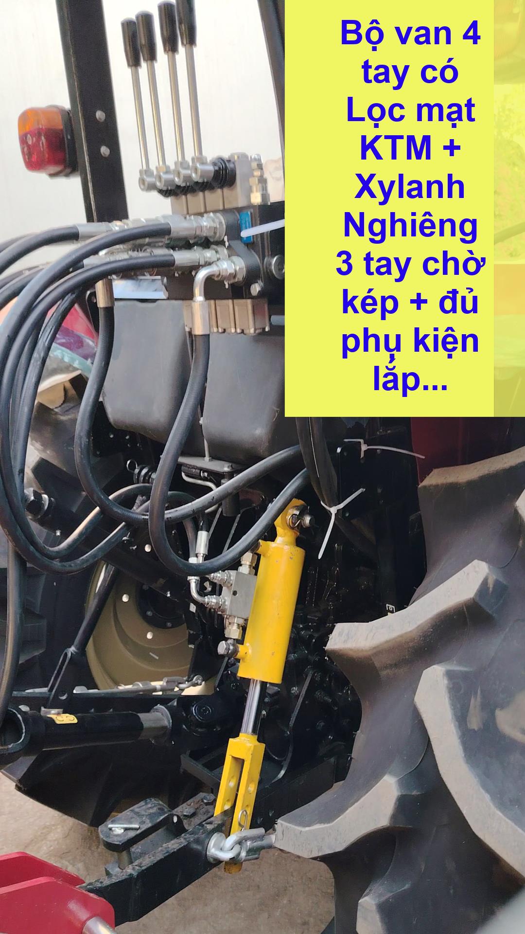 Bộ van 4 tay có lọc mạt KTM + Xyalanh Nghiêng + đủ phụ kiện Lắp